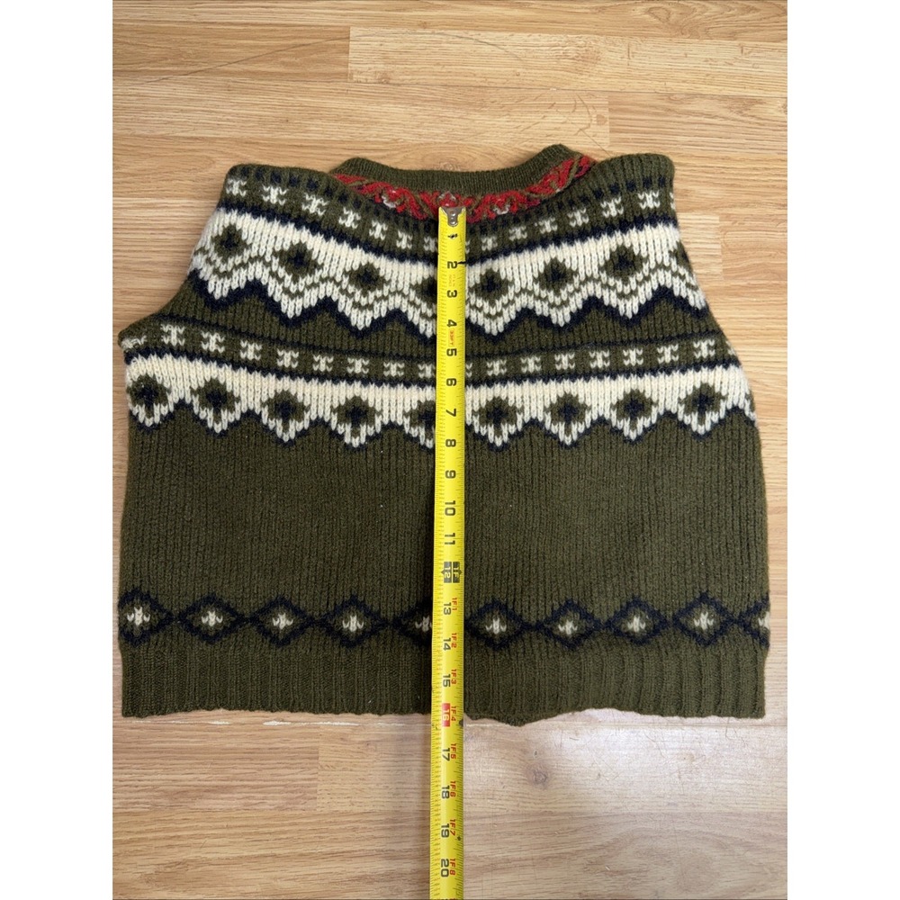 Vintage William Schmidt Olive Green Wool Cardigan Clasp Closure Women's Small - Picture 9 of 9